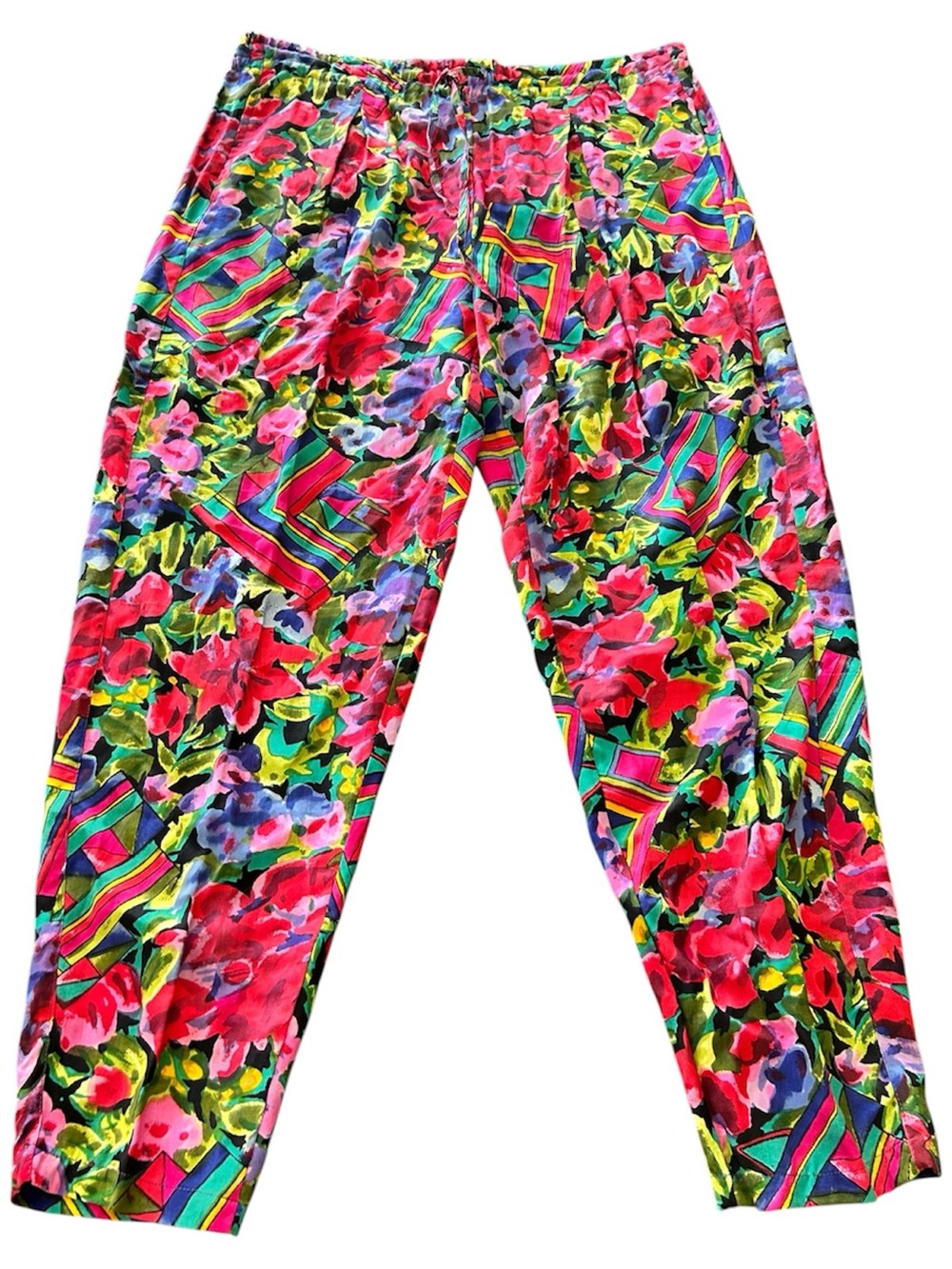 Boom NWT vintage floral print geometric drawstring pants